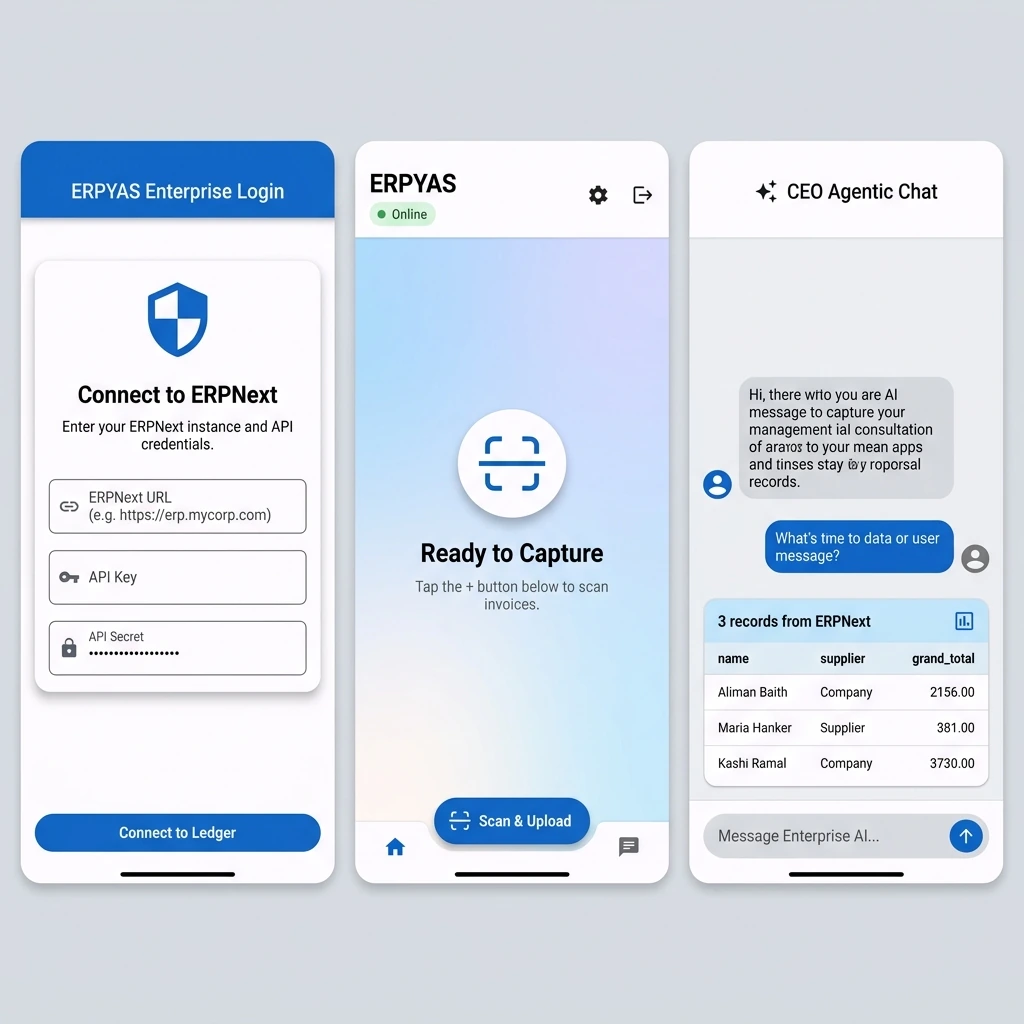 ERPYAS Mobile Edge Neural Document Scanner and Conversational Interface